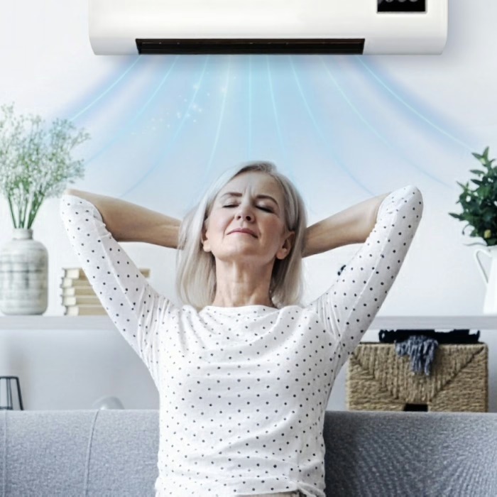 Mit Coolizi zurücklehnen und kühle Luft genießen Coolizi tragbare Klimaanlage sorgt für angenehme Kühlung beim Entspannen zu Hause